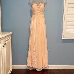 Jovani Dress prom formal wedding Strapless  Lace Rhinestone Black Tie Homecoming